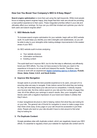 How Can You Boost Your Company’s SEO In 8 Easy Steps