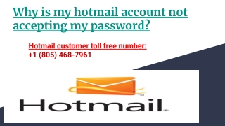 Why is my hotmail account not accepting my password?