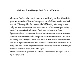 Vietnam Travel Blog - Best Food in Vietnam