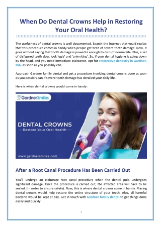 How Dental Crowns Can Restore Your Teeth?