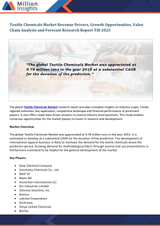 Textile Chemicals Market