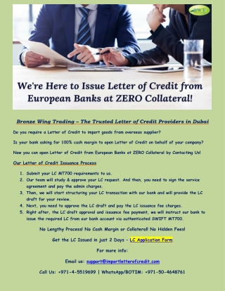 Letter of Credit Process – LC Opening – LC MT700