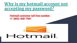 Why is my hotmail account not accepting my password?