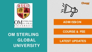 Om Sterling Global University - [OSGU], Hissar