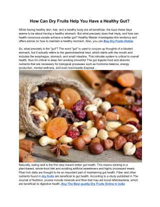 How Can Dry Fruits Help You Have a Healthy Gut