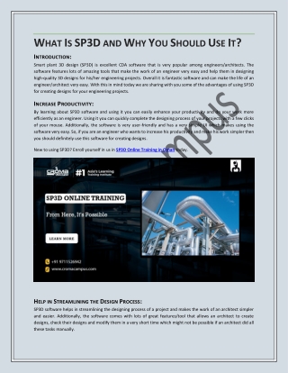 What Is SP3D and Why You Should Use It