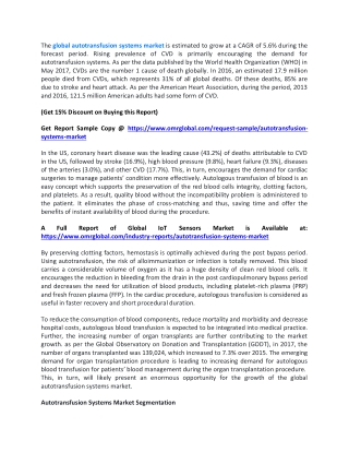 Autotransfusion Systems Market