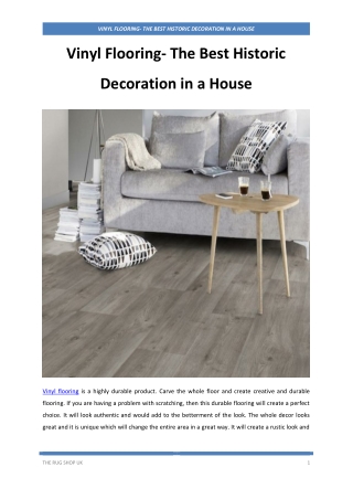 Vinyl Flooring- The Best Historic Decoration in a House