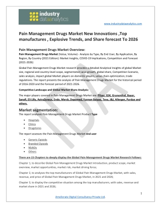 Pain Management Drugs Market