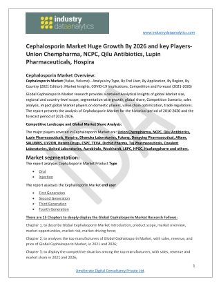 Cephalosporin Market –