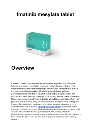 Imatinib mesylate tablet