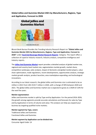 Global Jellies and Gummies Market