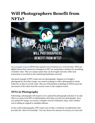 Will Photographers Benefit from NFTs