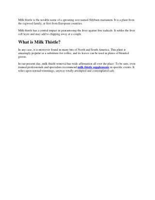 Can Milk Thistle Help Lose Belly Fat