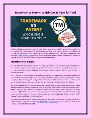 Trademark vs Patent: Which One Is Right for You?