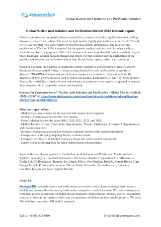 Nucleic Acid Isolation and Purification Market Forecasts to 2028