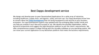Best Dapps development service