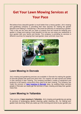 Lawn Mowing Donvale