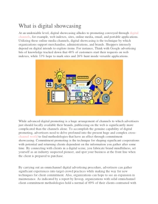 What is digital showcasing