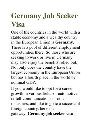 Germany Job Seeker Visa-converted