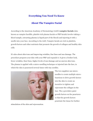 Everything You Need To Know About The Vampire Facial