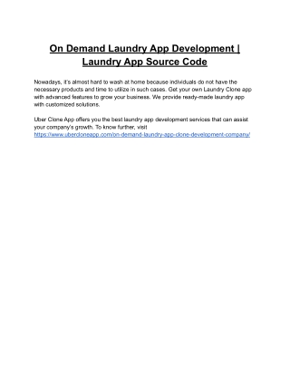 On Demand Laundry App Development | Laundry App Source Code