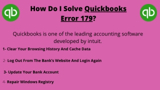 How Do I Solve Quickbooks Error 179 ?