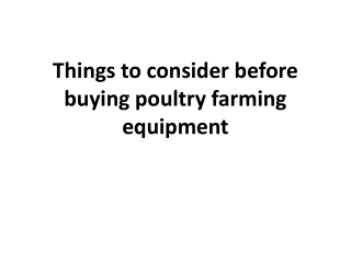 Poultry Equipment Manufacturers and Suppliers in India