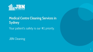 Medical centre cleaning services Sydney - JBN Cleaning