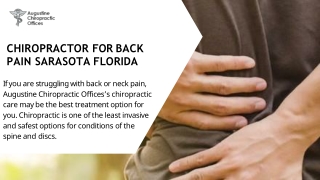 Chiropractor for back pain Sarasota Florida