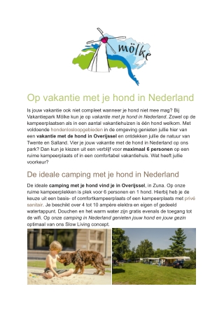 Vakantie met hond - Molke