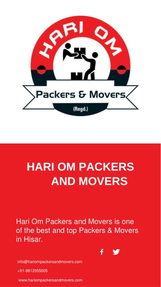 Trusted Packers and Movers in Hisar - Hari Om Packers and Movers in Hisar