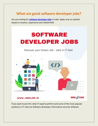 What are good software developer jobs