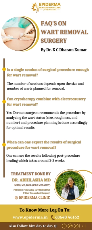 FAQ's On Wart Removal Surgery - Best Dermatologist Jayanagar - Epiderma Clinic