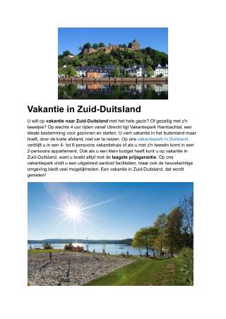Vakantie in Zuid-Duitsland
