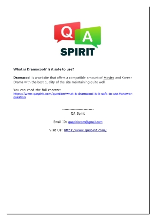 What is Dramacool? Is it safe to use?