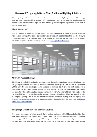 Reasons LED Lighting Is Better Than Traditional Lighting Solutions