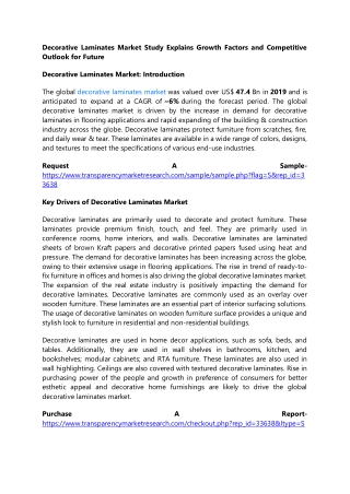 Decorative Laminates Market Study Explains Growth Factors and Competitive Outloo