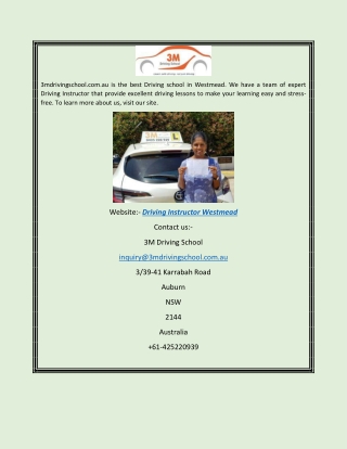 Driving Instructor Westmead | 3mdrivingschool.com.au