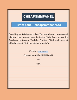 smm panel |cheapsmmpanel.co