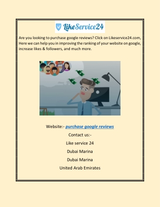 Purchase Google Reviews | Likeservice24.com