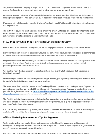 Profit Singularity Review Secrets