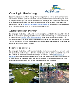 Zandstuve - Camping in Hardenberg