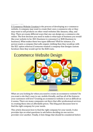 E-commerce website create  How to create your own e-commerce website.