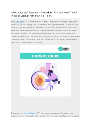 Iui Process  Iui Treatment Procedure Find Out How The Iui Process Works From Start To Finish.