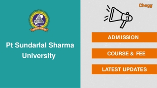 Pt Sundarlal Sharma University - [PSSOU], Bilaspur