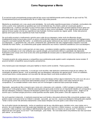 Como Mudar os Pensamentos