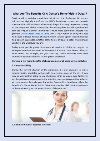 Home Visit Doctor Dubai