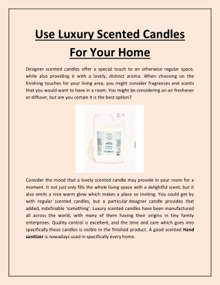 Use Luxury Scented Candles For Your Home