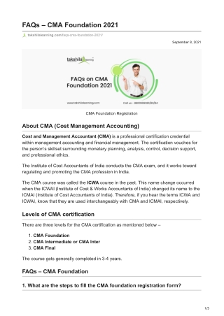 CMA Foundation Registration Process, Fees and FAQs